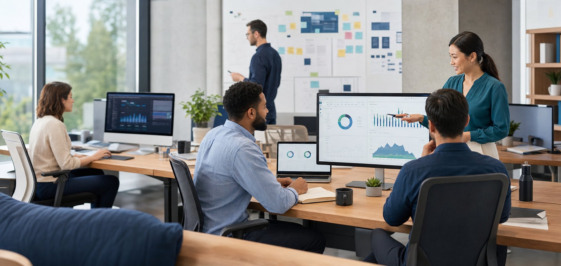 Equipo de FRIDT trabajando con paneles de datos