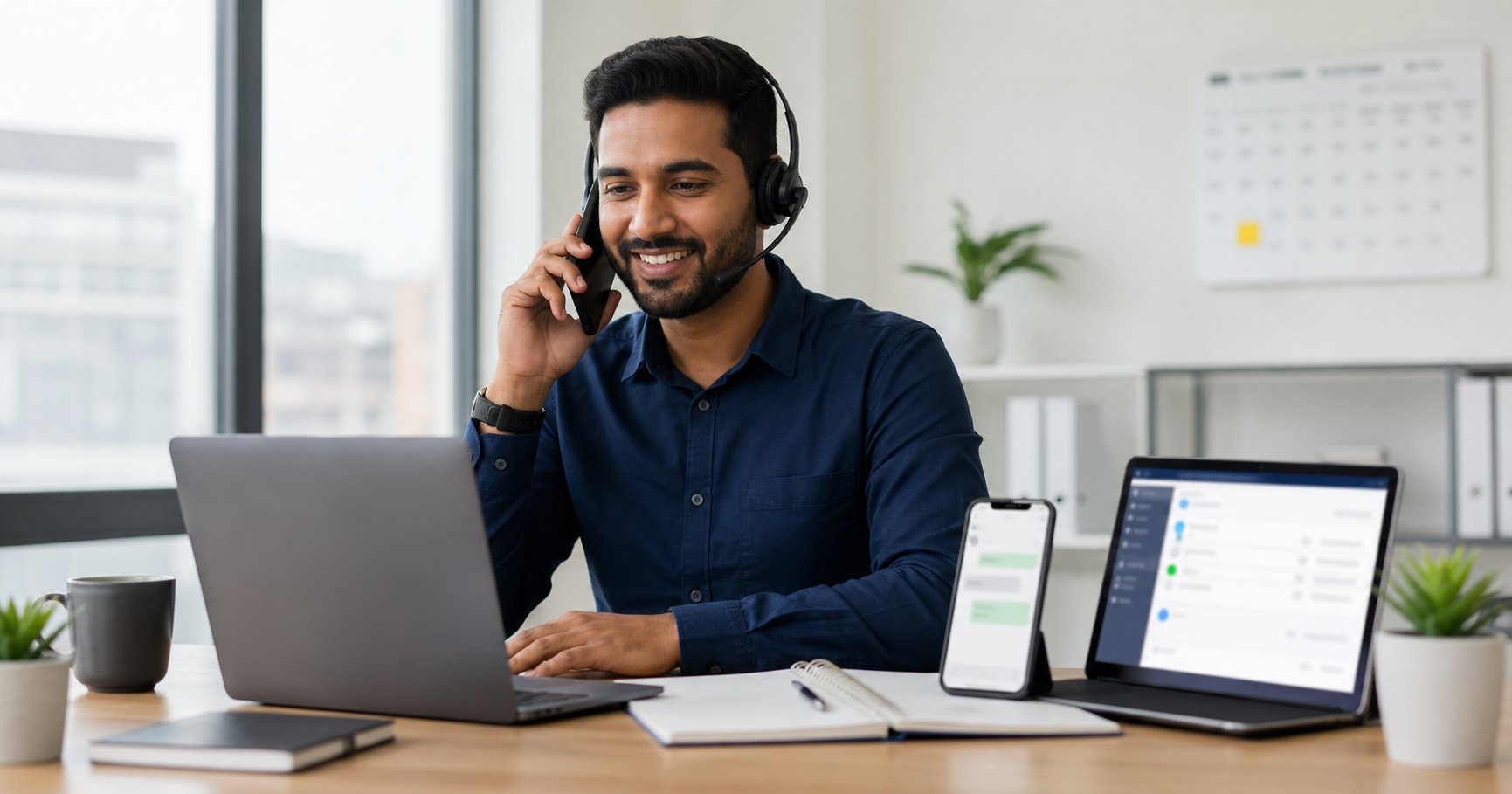 Consultor atendiendo una solicitud de contacto